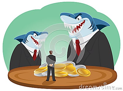 Business sharks Vector Illustration