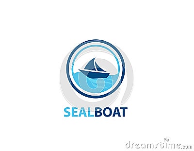 Sealing boat logo Vector Illustration