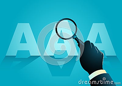 Business Silhouette AAA Magnifying Glass Vector Illustration