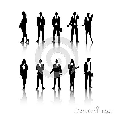 Business Silhouettes Vector Illustration