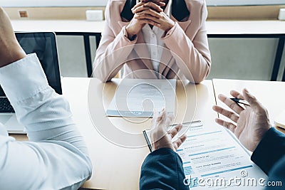 Business situation job interview concept. Business find new job. Stock Photo