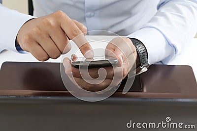 Business situation in the office, front macro view Stock Photo