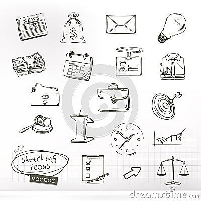 Business sketches icons Vector Illustration