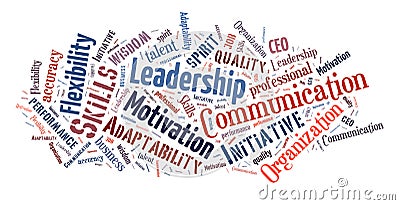 Business skills word cloud Cartoon Illustration