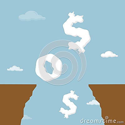 Business SOS signal from the abyss. Vector Illustration