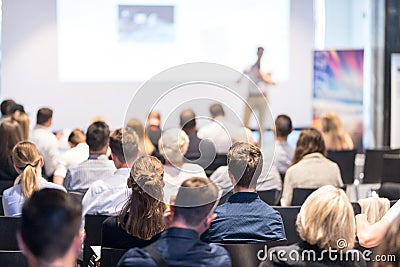 Business speaker giving a talk at business conference event. Editorial Stock Photo