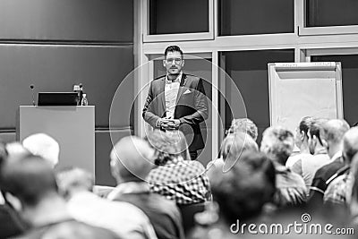 Business speaker giving a talk at conference meeting. Editorial Stock Photo