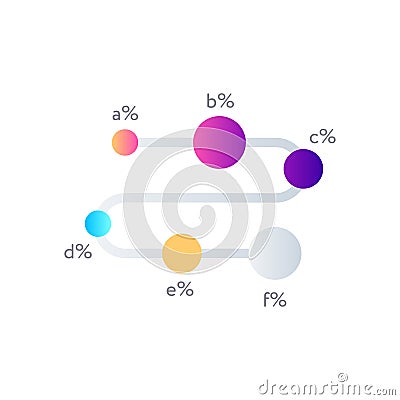 Business stages cartogram isolated on white Cartoon Illustration