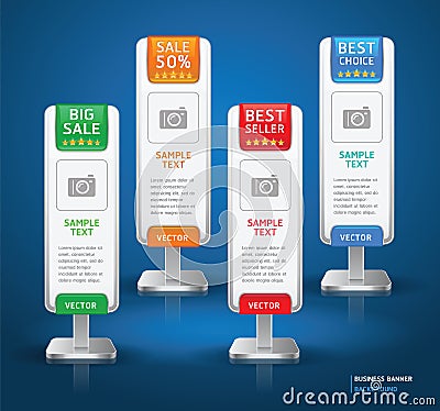 Business Stand Display Banner & Card Background. Vector Illustration