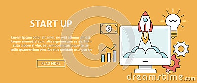 Business start up concept banner Vector Illustration