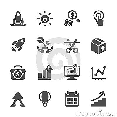 Business start up icon set, vector eps10 Vector Illustration