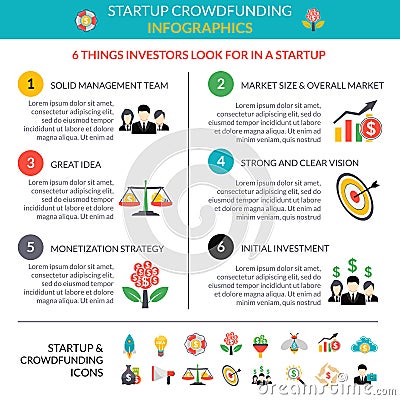 Business startup crowdfunding infographic layout Vector Illustration
