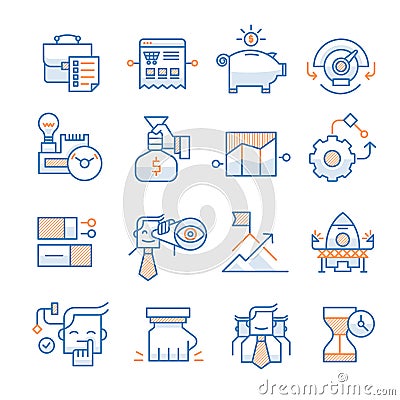 Business Startup Icons Collection Vector Illustration