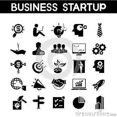 Business startup icons Stock Photo