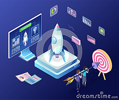 Business Startup, People Working on New Project Vector Illustration