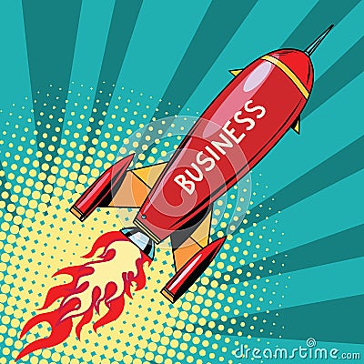 Business startup rocket Vector Illustration