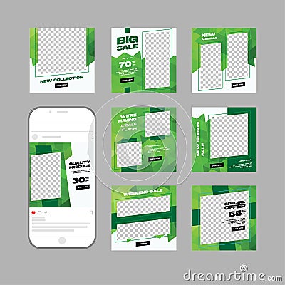 Business stationery corporate identity set realistic green Stock Photo