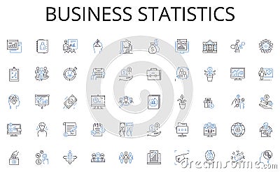 Business statistics line icons collection. Energy, Force, Velocity, Gravity, Motion, Friction, Thermodynamics vector and Vector Illustration