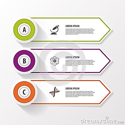 Business step options banner. Vector illustration. Infographics design template Vector Illustration