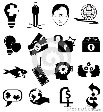Business strategy icons set Vector Illustration