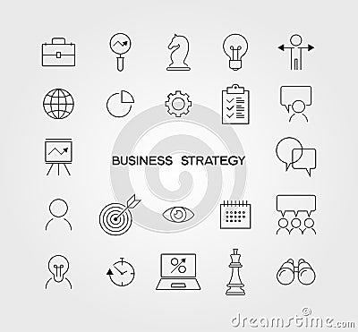 Business Strategy Icons Vector Illustration