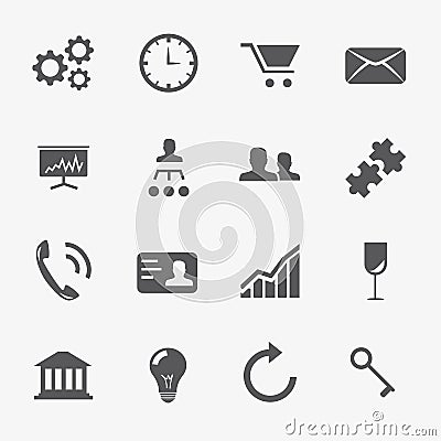 Business and strategy icons vector set Stock Photo