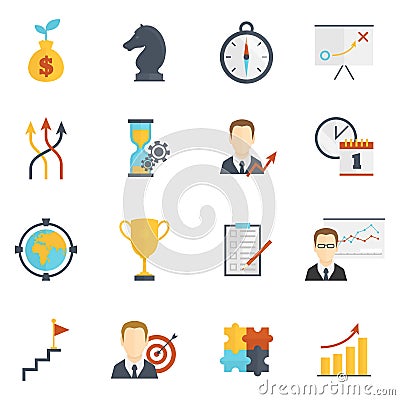 Business Strategy Planning Icons Vector Illustration