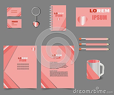Business style pink letter templates for your project design Vector Illustration