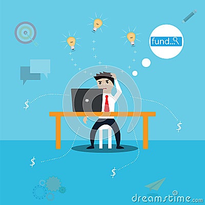 Business success concept,birth of ideas and find partnership,startup - Vector Vector Illustration