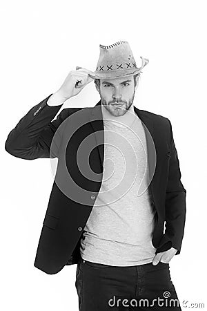 business and success, couture concept, police and farmer, american west Stock Photo