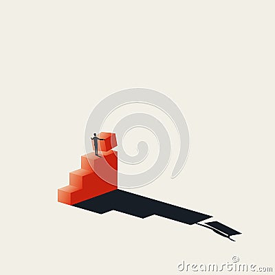 Business success and growth vector concept. Building stairs. Symbol of ambition, motivation and success. Vector Illustration