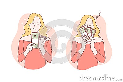 Business, success, moneymaker, profit set concept Vector Illustration