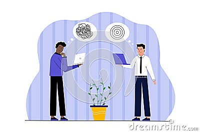 Business, success, multiethnicity, thinking, idea, teamwork, competition concept Vector Illustration