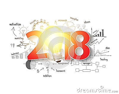 2018 business success strategy plan ideas Vector Illustration