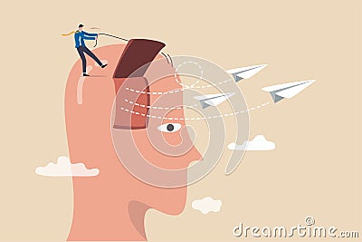 Business support to launch new startup idea, entrepreneurship to start new business, support to free your mind for creative ideas Vector Illustration