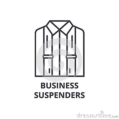 Business suspenders line icon, outline sign, linear symbol, vector, flat illustration Vector Illustration