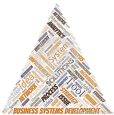 Business Systems Development typography vector word cloud. Vector Illustration