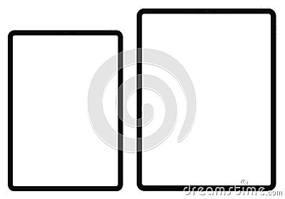 Business Tablet IPad Pro 11 and 12,9 style on white background Vector Illustration
