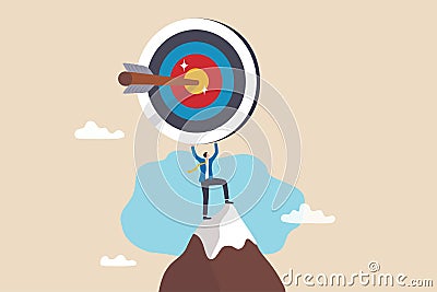 Business target, aiming high goal, objective or purpose, skill or aspiration to achieve target, precision or accuracy concept, Vector Illustration