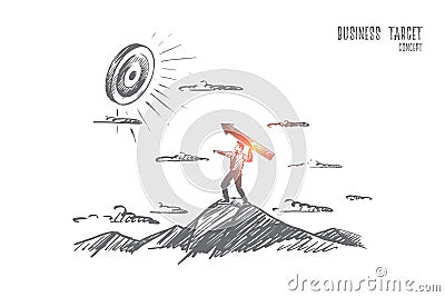 Business target concept. Hand drawn isolated vector. Vector Illustration