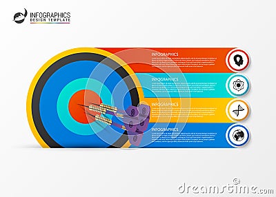 Business target marketing concept. Infographics template. Vector Vector Illustration