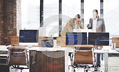 Business Team Busy Working Workplace Concept Stock Photo