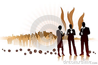 Business team coffee break Vector Illustration