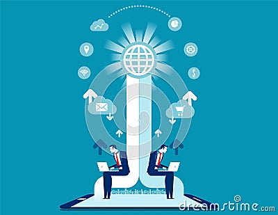 Business team and communication. Concept business vector illustration, Computer Network, Connection, Media Vector Illustration