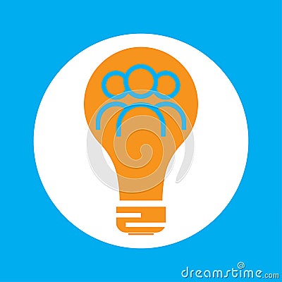 Business team flat icon. Business network building ideas icon. Design vector Vector Illustration
