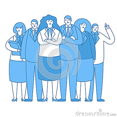 Business team group office workers work crew standing together characters design vector illustration Vector Illustration