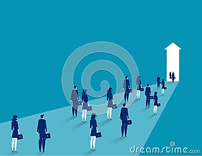 Business team group walking. Business to success vector illustration. Vector Illustration