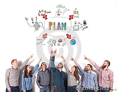 Business team indicate a business project. concept of creative idea and teamwork Stock Photo