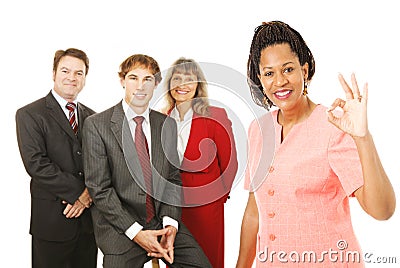 Business Team Leader Okay Stock Photo