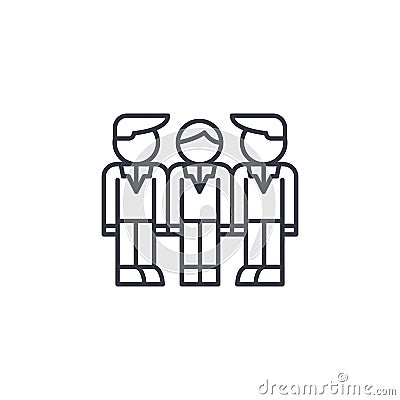 Business Team linear icon concept. Business Team line vector sign, symbol, illustration. Vector Illustration